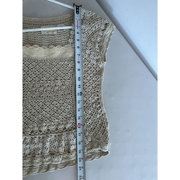 Guinevere Crocheted Top SM Coquette Cottagecore BoHo Hippie Festival Sheer Cap - Picture 6 of 7